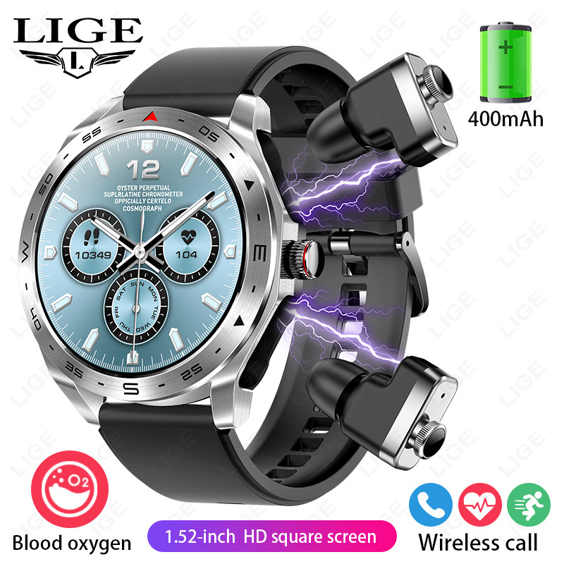 T95 Smart Watch TWS Two In One Bluetooth Call Health Monitoring Sleep Heart Rate Sports Watch - Herrenschmuck