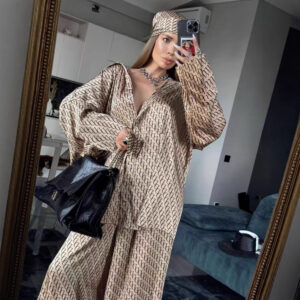 Breathable Summer Lounge Set – Long Sleeve Top & Pants, Lightweight & Comfortable (S-XXXL) - Damenbekleidung