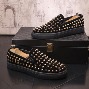 Personalized and Korean version, trendy rivet shoe covers, versatile lazy shoes, fashionable men's loafers, casual shoes -...