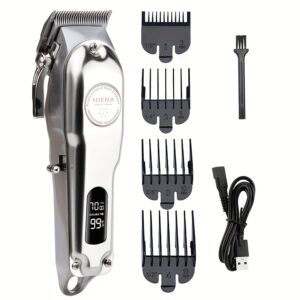 Professional Hair Clippers For Men Cordless Set , Hair Cutting Kit & Zero Gap T-Blade Trimmer Combo,With LED Display, Hol...