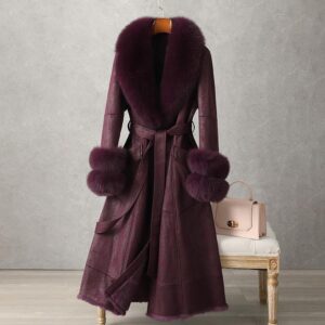 Women's Clothing Rabbit Fur Coat 2024 New Mid Length Fur Women's Over The Knee Fox Fur Collar Coat Slim Fit - Damenbekleidung