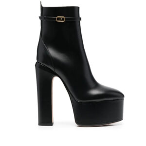 Women's Round Toe Chunky Heel Ankle Boots With Side Zipper - Platform Winter Fashion Boots In Black, White & Caramel Large...
