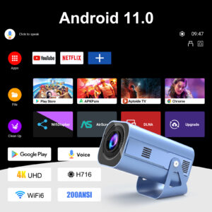 H96 MAX Projector B11 4K Android11 Dual Wifi6 200ANSI Allwinner H716 2GB 16GB BT5.0 1080P 1280*720P Home Cinema Outdoor - ...