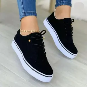 Sneakers Women Flat Casual Sneaker Spring Fashion Versatile Lace Up Shoes For Ladies Zapatos De Mujer - Schuhe