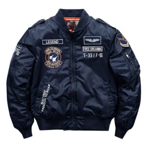 2024 Men's Winter Hip Hop Thick Warm Jacket Military Motorcycle Ma-1 Aviator Pilot Cotton Parka Male Baseball Bomber - Her...