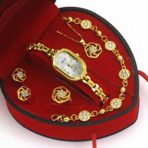 Fashionable Women's Quartz Watch Jewelry Set Wrist Watch With Necklace And Bracelet Elegant Gift For Women - Herrenschmuck