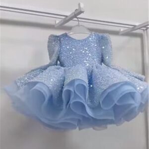 Gorgeous Sequin Birthday Host Princess Flower Girl Fluffy Model Runway Piano Performance Dress - Kinderkleidung