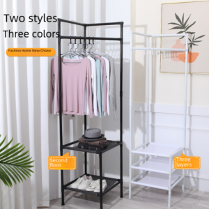 Corner coat rack floor bedroom household bedside clothes hanging rack simple storage rack corner clothes hanging storage