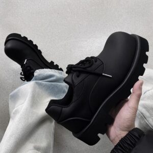 Sports Derby Big Toe Leather Shoes Men's Fashionable Casual 2024 Spring New Black Commuter Platform Elevator - Schuhe