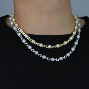 New Necklace 7mm Micro Inlaid Zircon Round Bead Necklace Men And Women's Same Style Personalized Jewelry - Geschenke