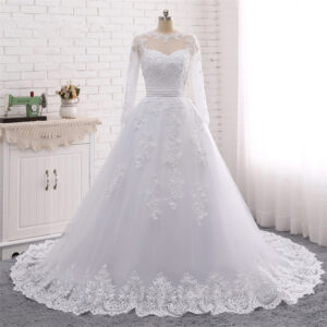 Women's Long Tail Mid-length Oblique Shoulder V-neck Tail Spliced ​​wedding Dress - Damenbekleidung | Technik & Gadgets