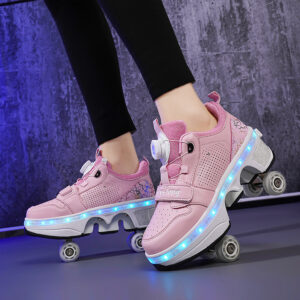 Kid's Clothing Heelys 6 to 12 years old four-wheeled roller skates children's deformed roller skates with automatic retrac...