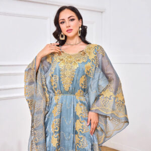 MT041 Moroccan Muslim Kaftan Embroidered Sequin Evening Two-Piece Set Dress - Damenbekleidung | Technik & Gadgets
