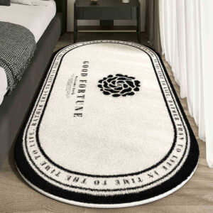 French Chic Cashmere Rug - Luxury Non-Slip Oval Bedside Carpet For Bedroom & Bathroom, 3cm Cashmere Pile (40x60cm To 80x20...