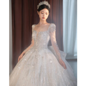 Women's Main Wedding Dress Heavy Industry Trailing Long-sleeved - Damenbekleidung | Technik & Gadgets
