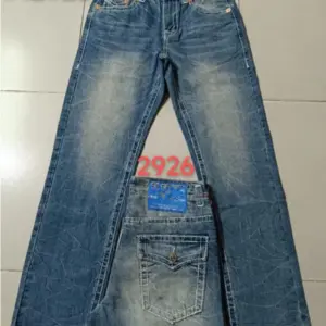 Men's True Long Trousers Mens Coarse Line Super Religion Jeans Clothes Man Casual Pencil Blue Black Denim Pants M2926 - He...