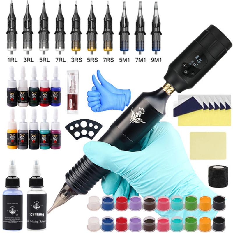 Original design of European and American explosive tattoo set Tattoo brow tattoo machine full set of tools tattoo pen set ...