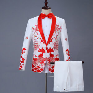 CT Performance Men's Suit Set Chinese Style Adult Wedding Singer Stage Choir Host Costume Formal Wear - Herrenbekleidung