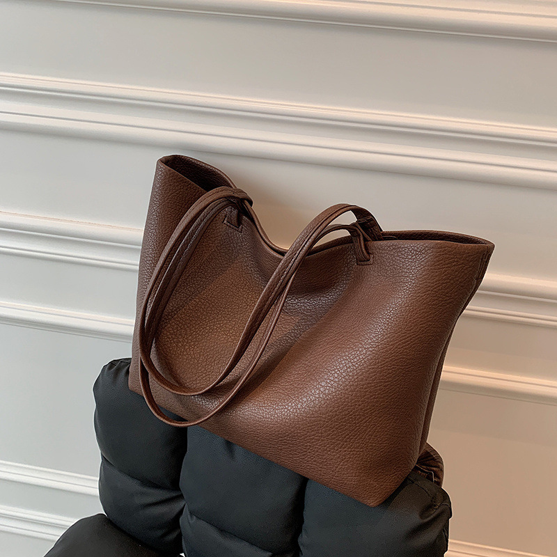 Genuine Leather Handbag 2025 Spring And Summer New Large-capacity Texture Commuting Shoulder Bag Fashion Versatile Daily L...