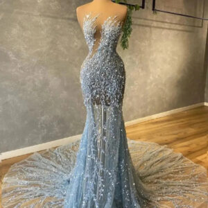 Women’s Clothing new long fishtail evening dress adult ceremony host evening dress sexy V neck slim dress - Damenbekleidung