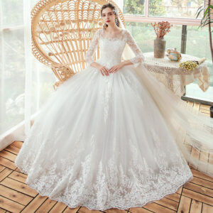 Women's Wedding Dress Bride Forest Style One-shoulder Long-sleeved Super Fairy Dream Dress Light Princess Gauze Skirt Spri...