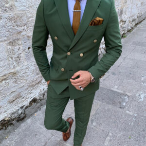 Men's Green Business Casual Suit Men's Two-piece Groomsman Suit Wedding Banquet Suit - Herrenbekleidung | Technik & Gadgets