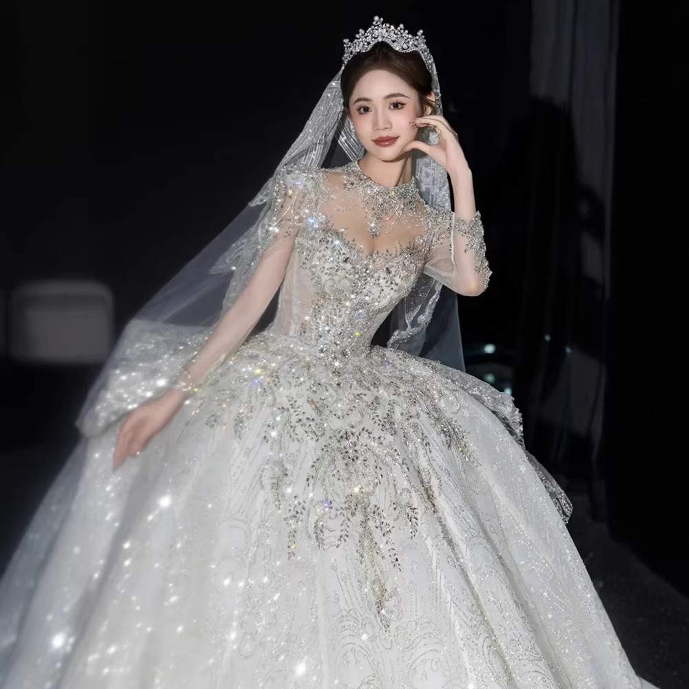 Custom Made French Style Wedding Dress 2026 New Style High Quality plus Size Maternity Floor-Length Casual European Americ...