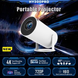 Portable Mini Projector 4K HY300 PRO Private Projector Wall Screen For Living Room Android With Hebrew F100 - Computer