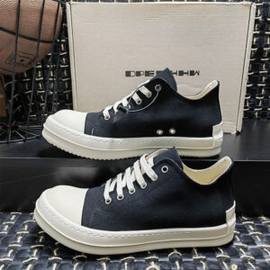 RO Double Line Black Casual Versatile Couple Style Board For Men And Women, Thick Soled Round Toe Low Top Lace Up Canvas -...
