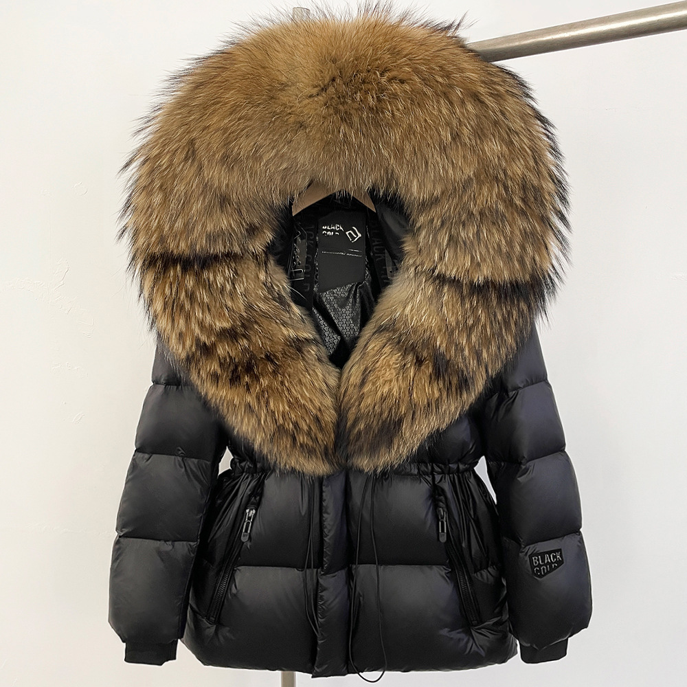 Women's Clothing Luxury Winter Women's Goose Down Coat With Fox Fur Trim Hooded Long Parka Jacket - Detachable Faux Fur Co...