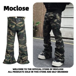 Men's Clothing Moclose American Street Fashion Brand Splicing Camouflage Men's And Women's Loose Wide Leg Flared Casual Mo...