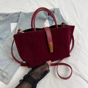 2025 Matte Retro Tote Bag - Spacious Crossbody Purse For Women, Vintage Style Work & Casual Handbag - Taschen