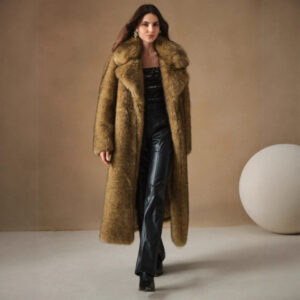 Luxury Winter Coat Women's Long Faux Fox Fur Parka Coat With Fluffy Collar, Warm Elegant Outerwear For Cold Weather​ - Dam...
