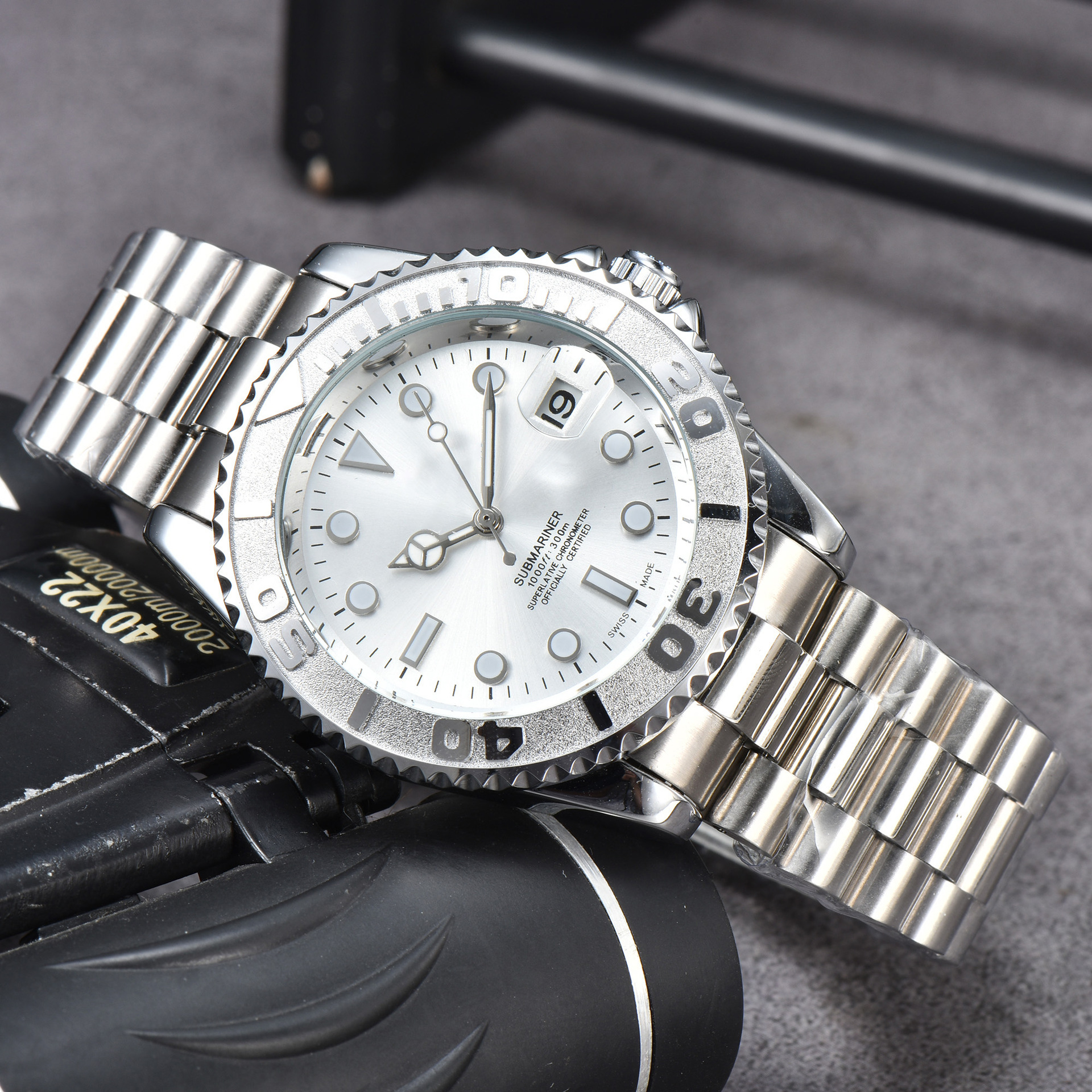 Lao Jia Yact Mecanical Fully Automatic Trendy Men's Fasion Steel Band Silicone Nigt Glow Water Gost Waterproof - Herrensch...