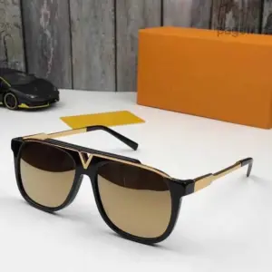MASCOT Popular Retro Vintage 0936 Men Designer Sunglasses Shiny Summer Style Laser Gold Plated Come With Case - Herrenacce...