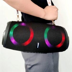 Portable Waterproof 100W High Power Bluetooth Speaker RGB Colorful Light Wireless Subwoofer 360 Stereo Surround TWS FM - C...
