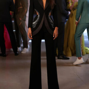 K New Star Personality Hollow-out Hot Diamond Suit Jacket And Trousers Two-piece Set - Damenbekleidung | Technik & Gadgets