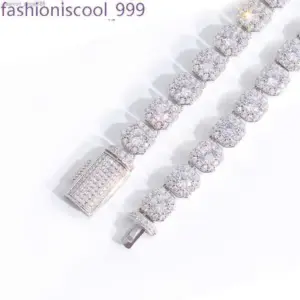 Custom d Vvs Moissanite Diamond Cuban Link S Sier 8mm 12mm Large Tennis Chain Solid Back Hiphop Necklace - Geschenke