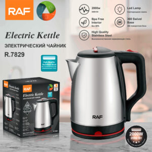 2.0L High-Speed Electric Kettle – 2000W Turbo Boiling, Stainless Steel & ABS Construction, Auto Shut-Off, EU Plug (Model R...