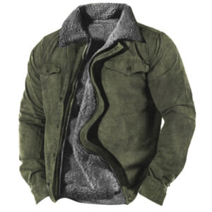 2024 Thickened Side Sewn Pocket Casual Zipper Loose Wolf Brown Youth Cotton Jacket Men - Herrenbekleidung