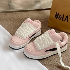 Thick Soled Pink Shoes For Women New Style Niche All Match Student Retro Training Sneakers - Schuhe | Technik & Gadgets