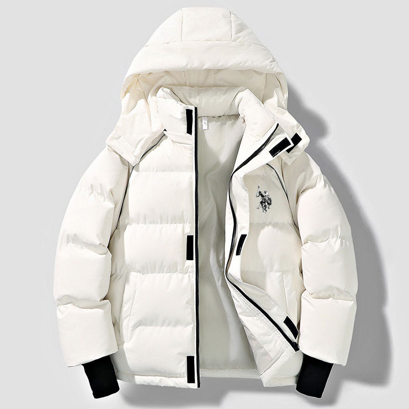 Winter 2025 Fashion Unisex Retro Pony-Print Puffer Oversized Hooded Cotton-Padded Jacket Quilted Detailing (Polyester Fill...