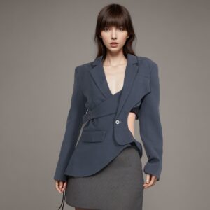 Irregular Deconstructed Small 2025 New Style Personality Long Sleeve Hollow Out High-end Waist-cinching Blazer For Women -...