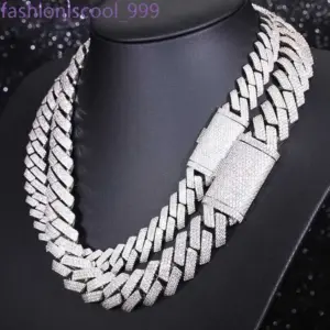 Heavy Sier 15mm 20mm 3rows Cuban Chain Necklace White Gold Plated Moissanite Diamond Link - Geschenke | Technik & Gadgets