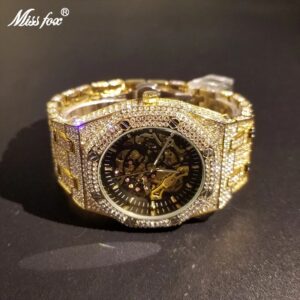 Men's Luxury Diamond Watch, Gold, Existence, Hip Hop Shine, Shining Module, Brand Mechanical Clock, Direct Shipping - Herr...