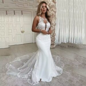 Women's Clothing Wedding Dress Summer New One Shoulder Wedding Dress With Large Skirt Lace Trailing Wedding Dress - Damen...