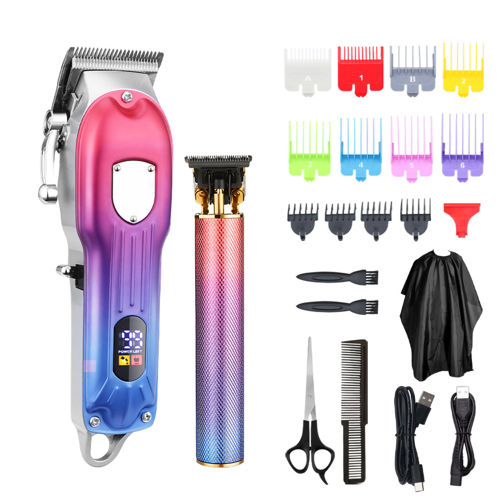 Ruixingst 1 Set Electric Hair Clipper High Speed Anti-Slip With Guide Combs Hair Trimmer Rechargeable Shaver Beard Cut Mac...