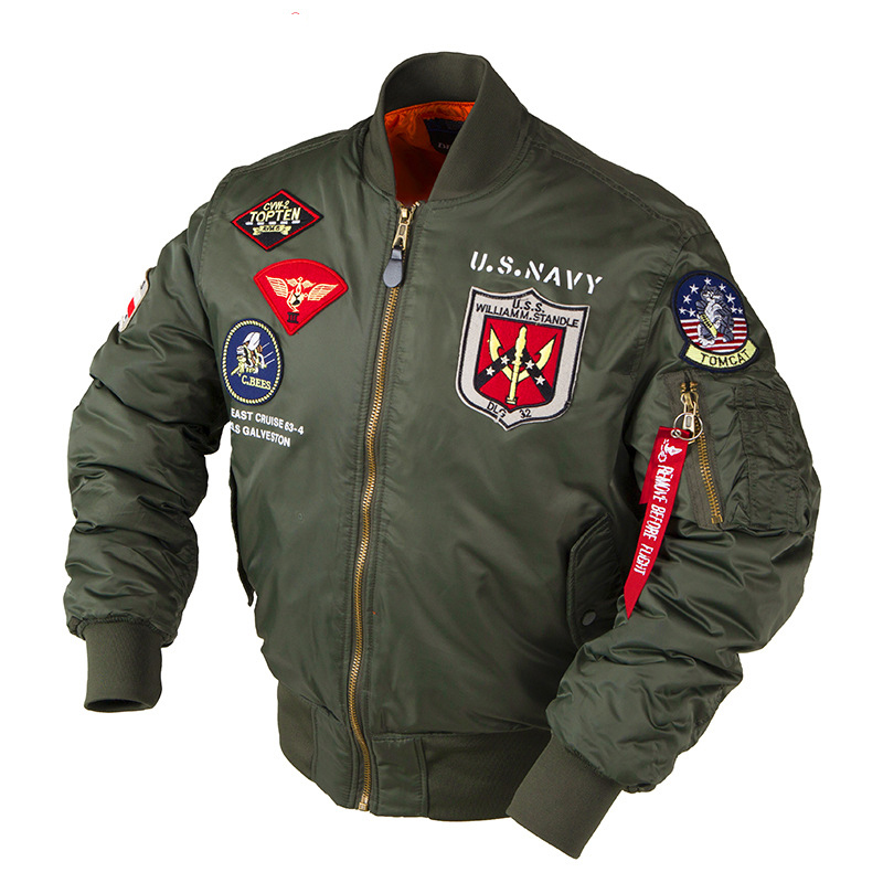2025 Winter Top Gun Bomber Flight Jacket Windproof Water Resistant MA-1 Air Force Army Vintage Pilot Motorcycle Aviator Va...