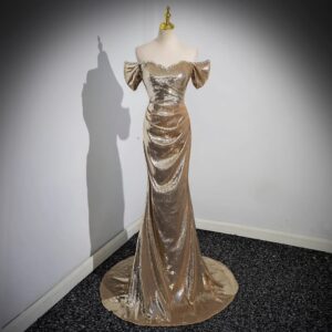 Women's Clothing One Shoulder, Trailing Sequins, Beautiful Voice Solo Vocal Art Examination Dress - Damenbekleidung