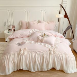 Volume 2023 New Warm Cotton Sweetheart Bow French Romantic Four Piece Princess Style Bedding Set - Waschen & Reinigen